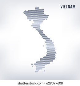 Vector hexagon map of Vietnam . Business space in the country