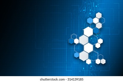 Vector Hexagon Pattern Technology Computer Working Concept Background