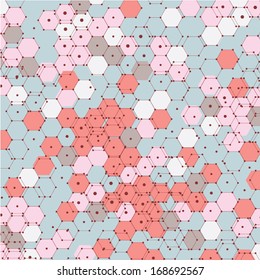 vector hexagon pattern texture illustration  vintage