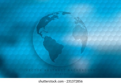 Vector hexagon pattern with world globe.