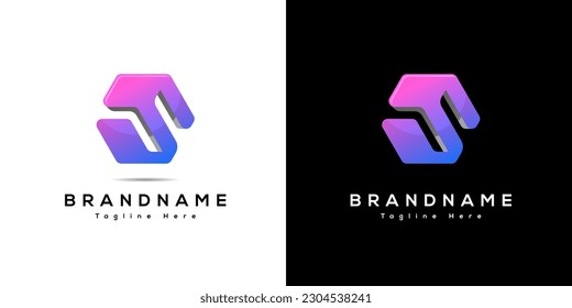Logo de la letra S del vector hexágono. Inspiración de logotipo creativo