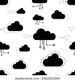 Vector Hexagon Seamless Pattern Abstract Background. Science Technologic Hexagonal Pattern in Minimalist Style. Clear Blank Subtle Textured Backdrop. Data Clouds and Circuits Texture Design.