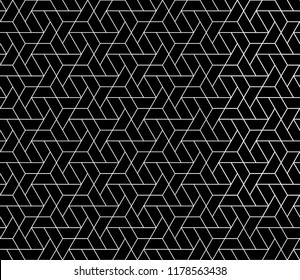 Vector hexagon seamless pattern. Modern stylish texture with trellis. Repeating geometric triangular grid. Vector and illustration
