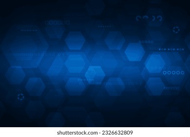 Vector hexagon shape abstract technology modern futuristic blue light background.