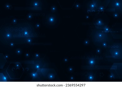 Vector hexagon shape abstract technology modern futuristic digital blue light background.