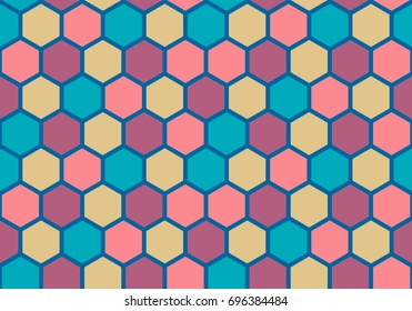 Vector hexagon shapes design seamless pattern