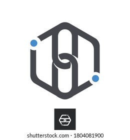 Vector Hexagonal Chain Links Logo.