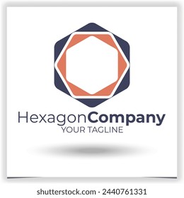 Vector hexagonal logo design template