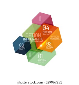 Vector hexagone infographic diagram templates