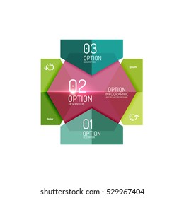 Plantillas de diagrama de infografía de hexagones vectoriales