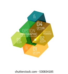 Vector hexagone infographic diagram templates