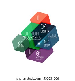 Vector hexagone infographic diagram templates