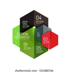 Vector hexagone infographic diagram templates