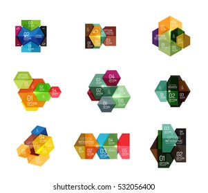 Vector hexagone infographic diagram templates