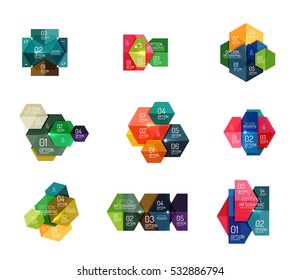 Vector hexagone infographic diagram templates