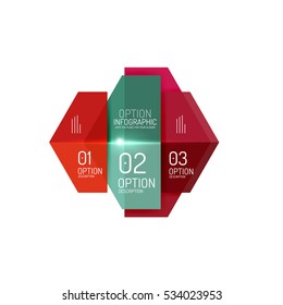 Plantillas de diagrama de infografía de hexagones vectoriales