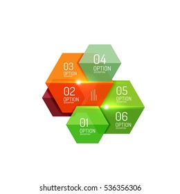 Vector hexagone infographic diagram templates