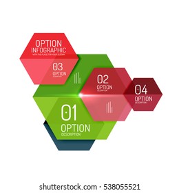 Vector hexagone infographic diagram templates