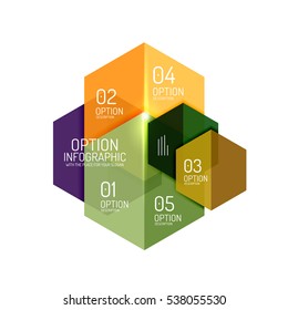 Vector hexagone infographic diagram templates