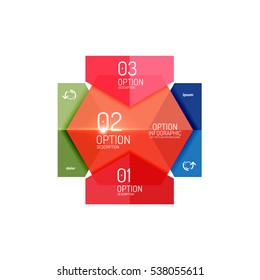 Vector hexagone infographic diagram templates