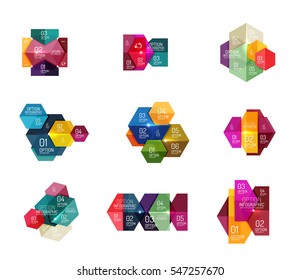 Vector hexagone infographic diagram templates