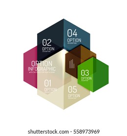 Vector hexagone infographic diagram templates