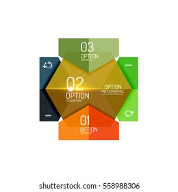 Plantillas de diagrama de infografía de hexagones vectoriales
