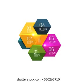 Vector hexagone infographic diagram templates