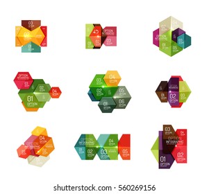 Vector hexagone infographic diagram templates