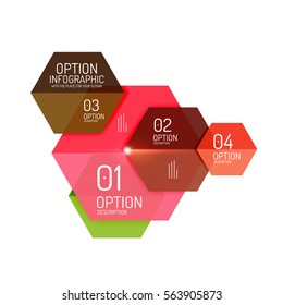 Vector hexagone infographic diagram templates