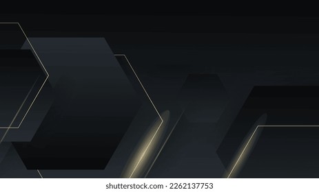 Fondo de oro negro hexagonal