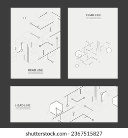 Fondo de diseño de hexagones vectoriales. Patrón abstracto de computadora de negocios. Tecnología de libros de texto. Ilustración gráfica de banderas