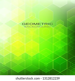 
Vector hexagons of green geometric shape