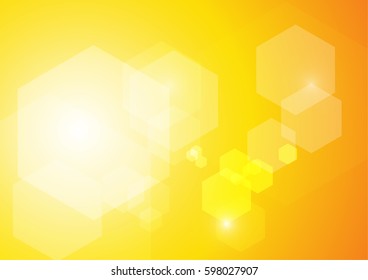 Vector : Hexagons on yellow and orange background