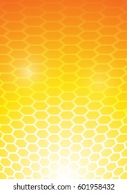 Vector : Hexagons on yellow and orange background
