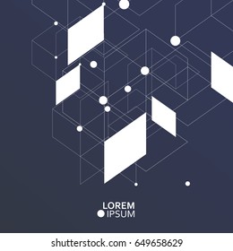 Vector Hexagons Pattern. Connection, genetic, science, chemical and social network.