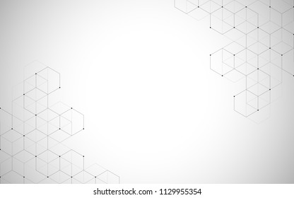 Vector hexagons pattern. Geometric abstract background with simple hexagonal elements. Medical, technology or science design