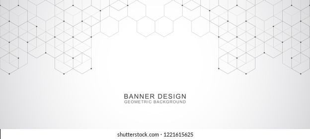 Vector hexagons pattern. Geometric abstract background with simple hexagonal elements. Medical, technology or science design