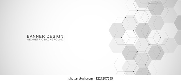 Vector hexagons pattern. Geometric abstract background with simple hexagonal elements. Medical, technology or science design