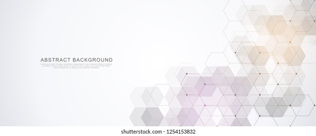 Vector hexagons pattern. Geometric abstract background with simple hexagonal elements. Medical, technology or science design