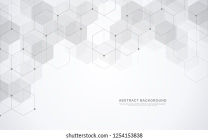 Vector hexagons pattern. Geometric abstract background with simple hexagonal elements. Medical, technology or science design