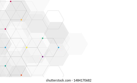 Vector hexagons pattern. Geometric abstract background with simple hexagonal elements. Medical, technology or science design