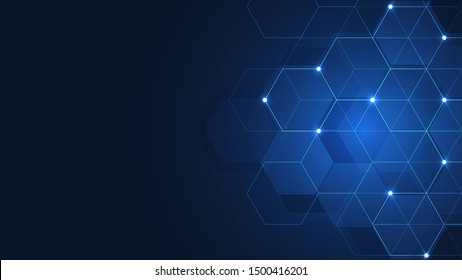 Vektor-Hexagons-Muster. Geometrischer abstrakter Hintergrund mit einfachen hexagonalen Elementen. Medizin, Technologie oder Wissenschaftsdesign