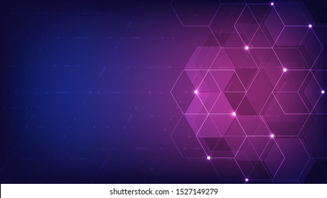 Vector hexagons pattern. Geometric abstract background with simple hexagonal elements. Medical, technology or science design