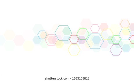 Vector hexagons pattern. Geometric abstract background with simple hexagonal elements. Medical, technology or science design