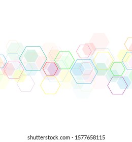 Vector hexagons pattern. Geometric abstract background with simple hexagonal elements. Medical, technology or science design