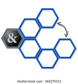 Vector hexagons for your text and ampersand