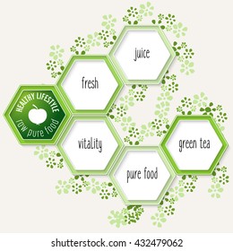 Vector hexagons for your text and icon of lifestyle