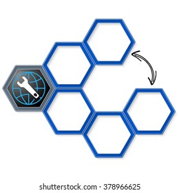 Vector hexagons for your text and spanner