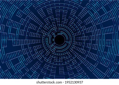  Vector Hi Tech Backround. Blue Hi-tech Blue Dark Backdrop. Modern, Cyber, Neon Background. Abstract Web Circles.